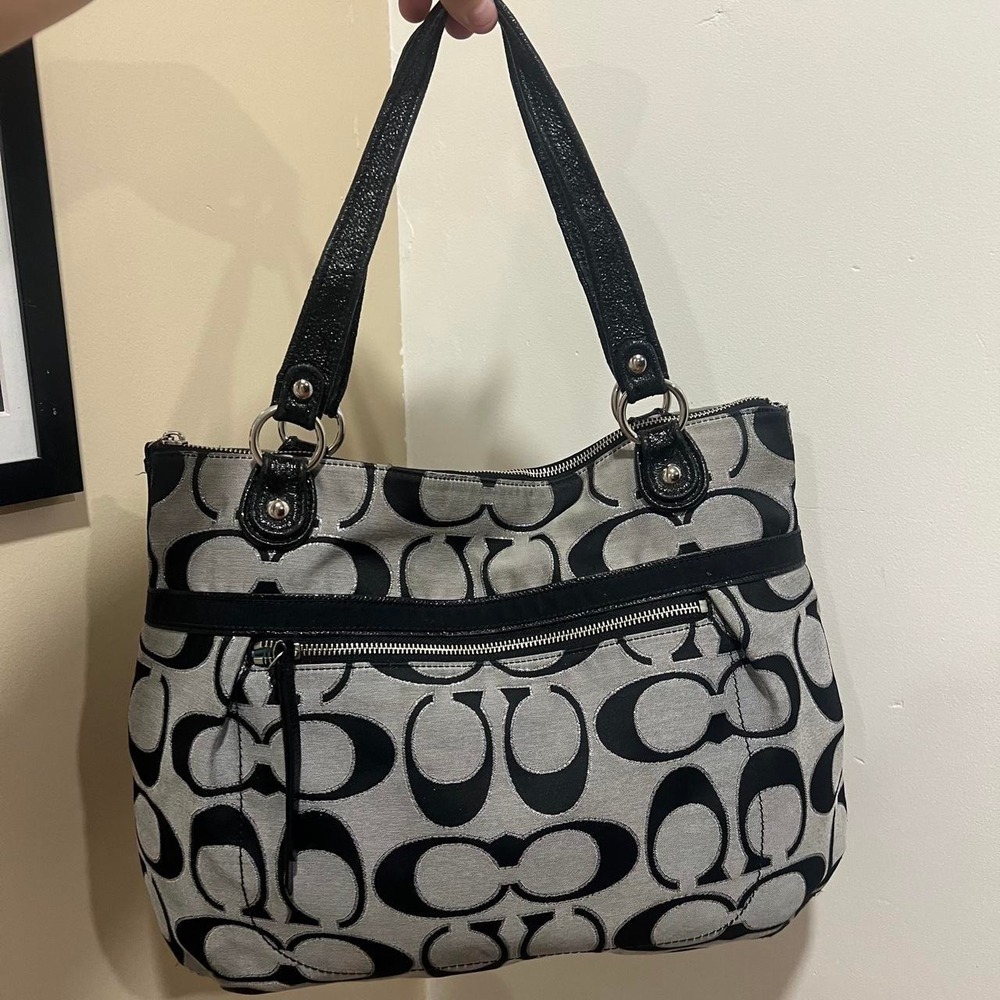 Y2K 2000s Coach Poppy Glam Signature Cs Monogram Tote shoulder bag / handbag